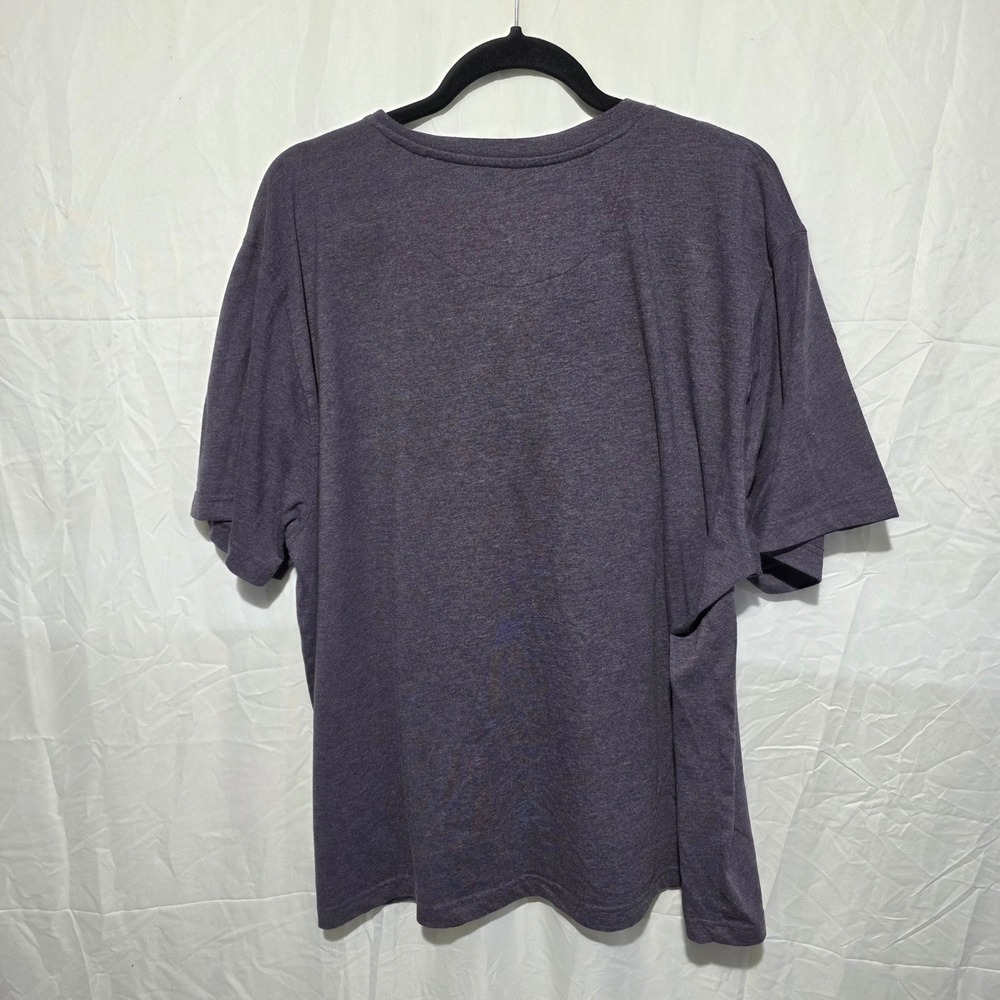 Wrangler Authentics Mens XL Short Sleeve Henley Shirt Heather Purple 3 Button - Picture 2 of 3